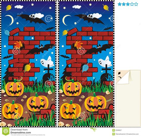 Spot Ten Differences Halloween Royalty Free Stock