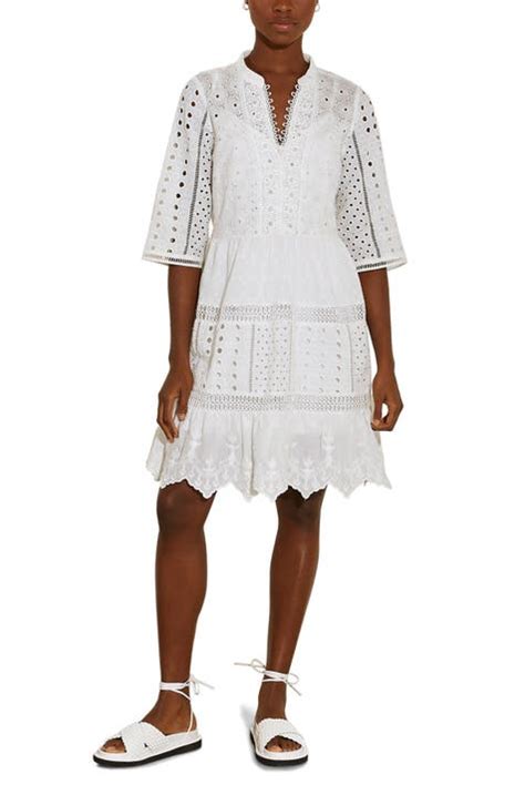 Eci Embroidered Shift Dress Nordstrom