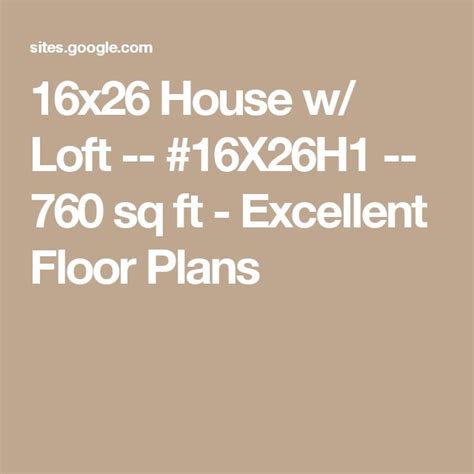 16x26 House W Loft 16x26h1 760 Sq Ft Excellent Floor Plans