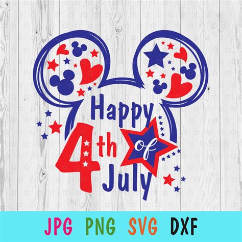 Mickey Happy 4th of July Svg for cricut Disney 4th of July | Etsy