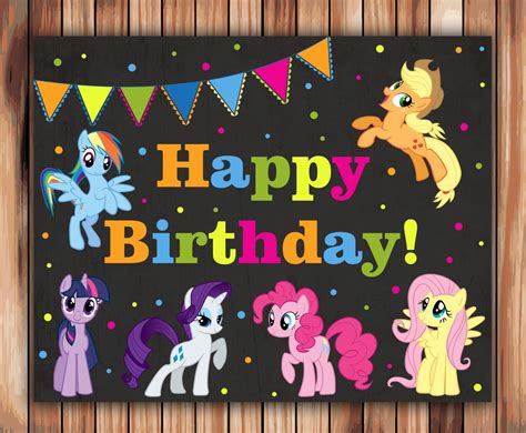 My Little Pony Birthday Sign Happy Birthday Chalkboard Instant My