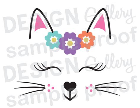 Kitty Cat Kitten Face  Png And Svg Dxf Cut File