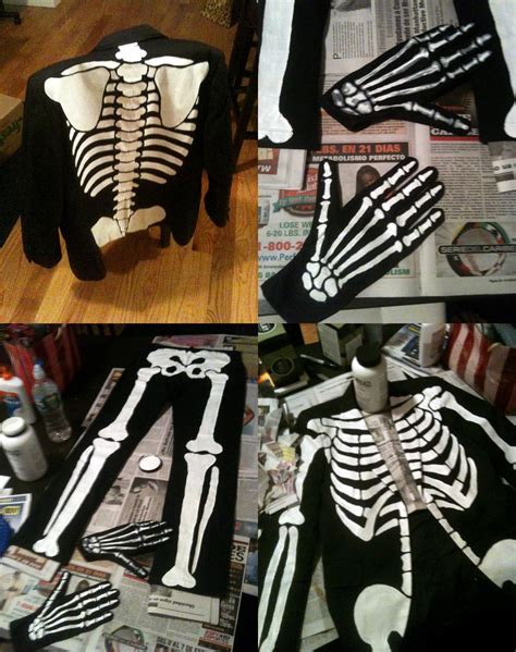 Diy Hand Painted Skeleton Suit Manning Makes Stuff Skeleton Halloween
