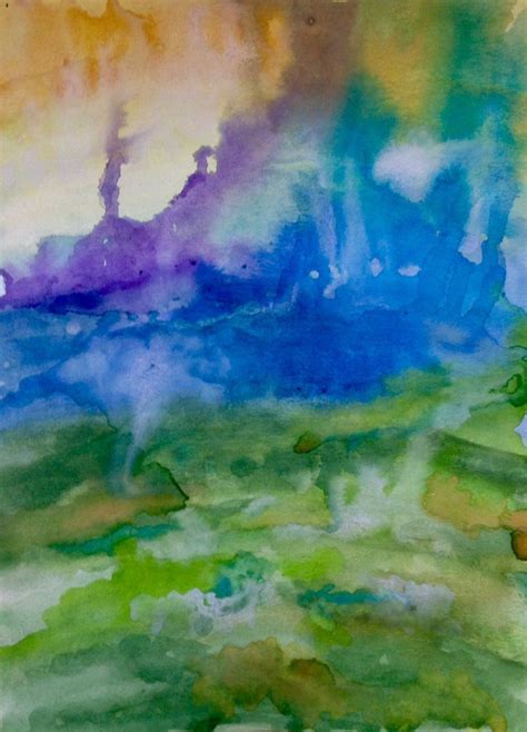 On The Prairie 18 Original Watercolor Painting Unframed Abstract