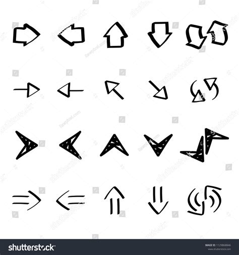 Collection Arrow Doodles Illustration Stock Vector Royalty Free