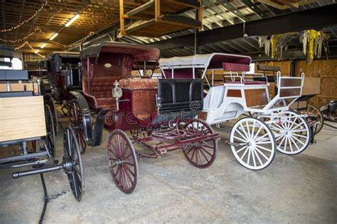 Collection Of Antique Horse Drawn Carriages Stock Image Image Of