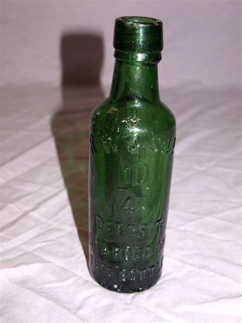 Victorian Green Glass Bottle Rw And S Ltd