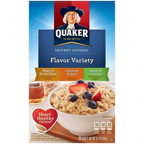 Quaker Instant Oatmeal Flavor Variety Mapleandbrown Sugar Cinna