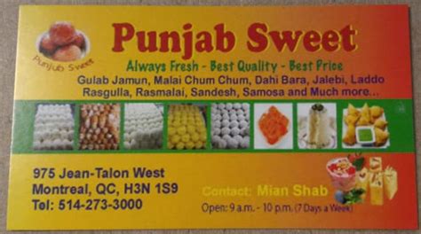 Punjab Sweets - Imported Food - 975 Rue Jean-Talon Ouest, Villeray ...