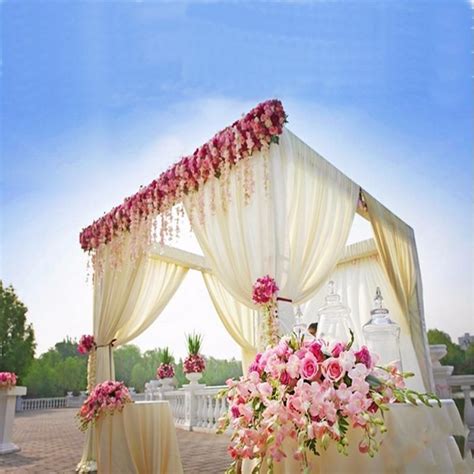 4 Post Height Adjustable Canopy Chuppah Mandap Wedding Photo Exhibition