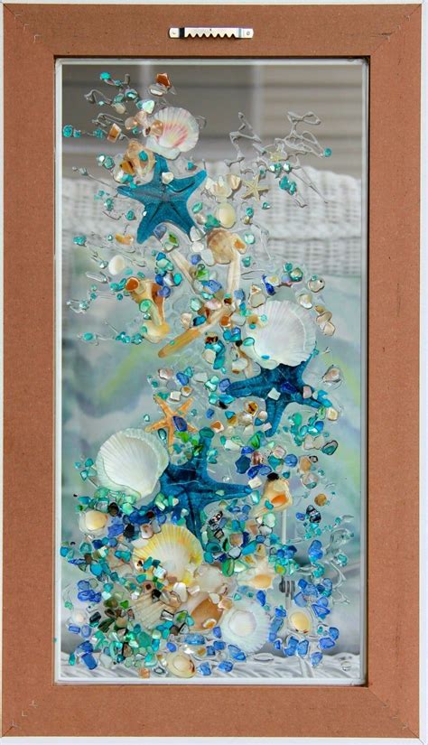 What kind of art can i make with sea glass? Beach Glass Art for Beach Decor, Starfish Wall Art for ...