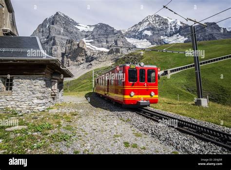 Jungfrau Railway Train Eigergletscher Swiss Hi Res Stock Photography