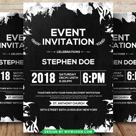 Event Planner Invitation Psd Template Design Free Psd Templates PNG
