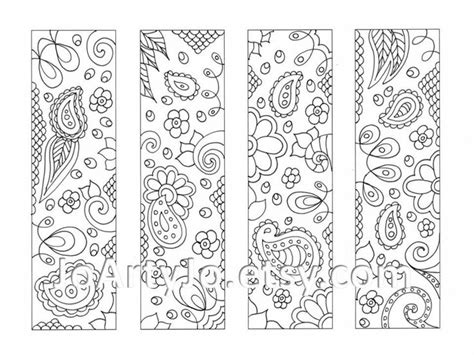 Coloring page paisley pattern printable, zentangle® inspired, instant download, zendoodle pattern, page 12 an original ink drawing zendoodle, yours to print out and color any way you like. Printable Coloring Bookmarks Paisley Zentangle Inspired ...