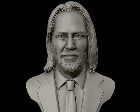 Stl File Keanu Reeves 3d Portrait Sculpture・3d Printing Idea To