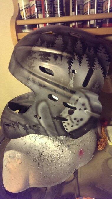Freddy Vs Jason Goalie Mask Progess Custom Airbrushing Goalie Mask