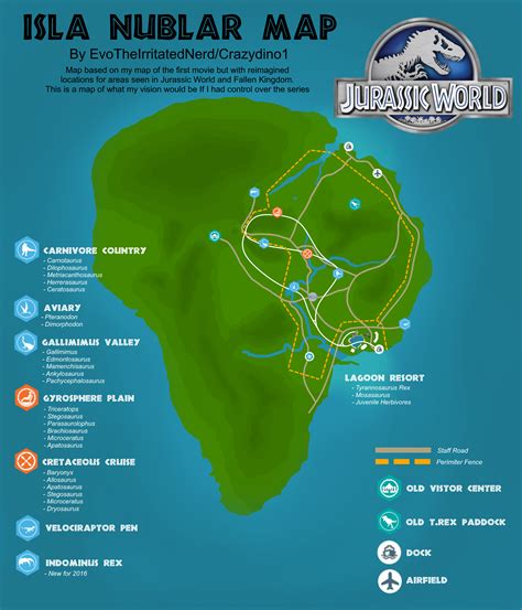 Map Of My Version Of Jurassic World Rjurassicpark