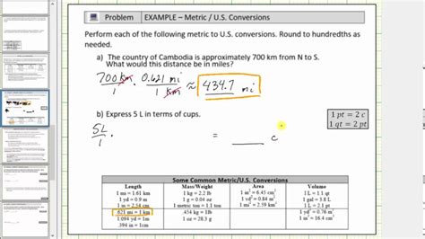 Convert Metric Units to US Standard Units (Unit Fractions) - YouTube