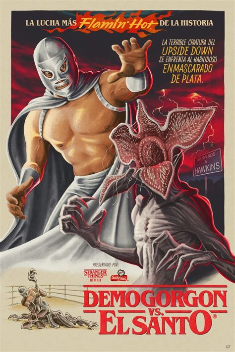 Demogorgon Vs El Santo Collectible Posters On Behance Demogorgon Classic Horror Movies El