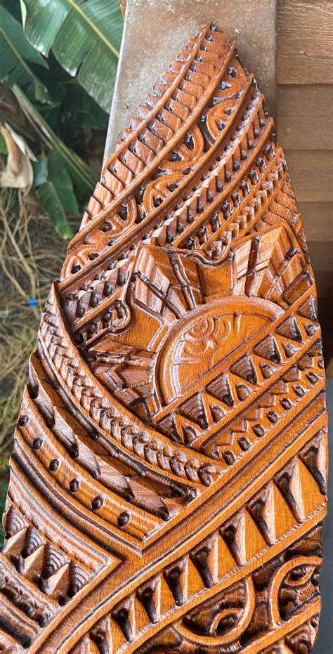 Hawaiian Wall Decor Koa Wood Carving Surfboard Art Tahitian Etsy