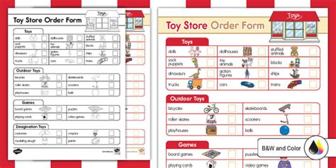 Toy Store Dramatic Play Order Form Teacher Made Twinkl
