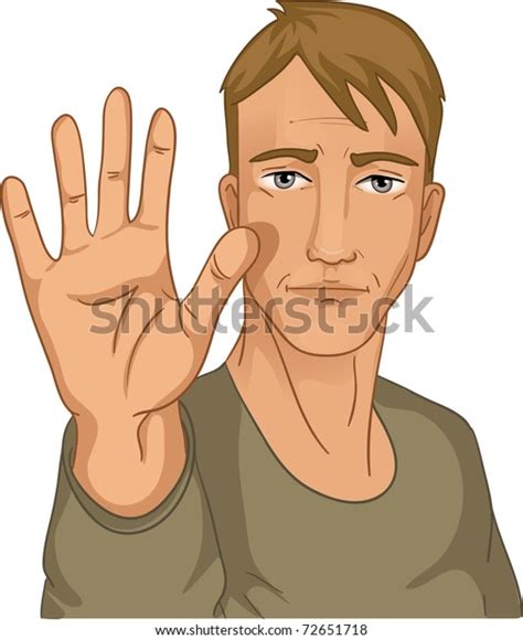 Man Making Stop Gesture Stock Vector Royalty Free 72651718 Shutterstock