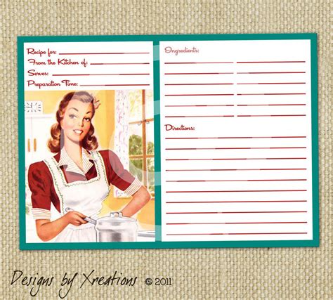 The vintage recipe cards are great, thank you! Retro Blank Recipe Card Digital Template 5x7 by PinkPaperTrail