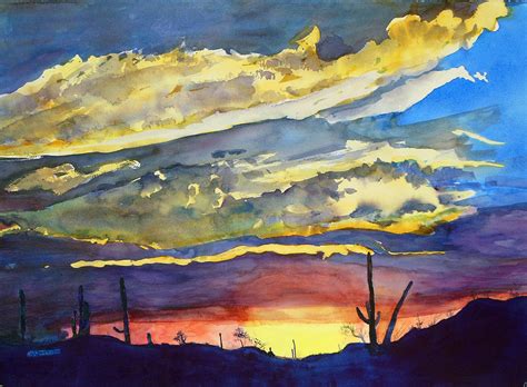 Desert Sunset Painting By Judy Constantine Fine Art America