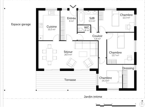 Plan Maison Plain Pied Avec 3 Chambres ‒ Ooreka