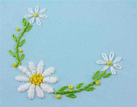 Daisy Hand Embroidery Pattern Daisy Embroidery Daisy Design Etsy