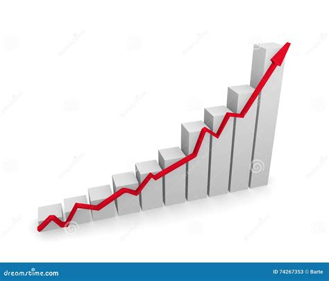 Business Graph With Red Upswing Arrow Stock Illustration Illustration