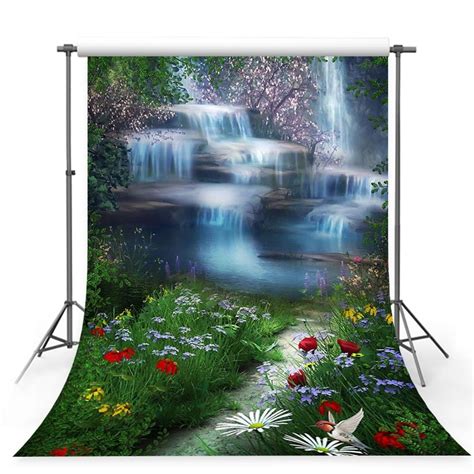 Vinyl Photography Backdrops Waterfall Natural Scenery Children Baby