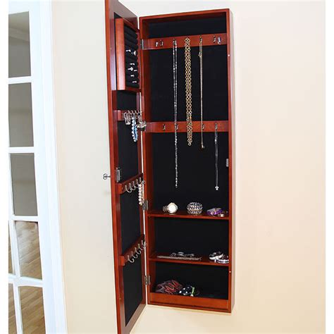 pebble beach wall mount jewelry armoire dark cherry