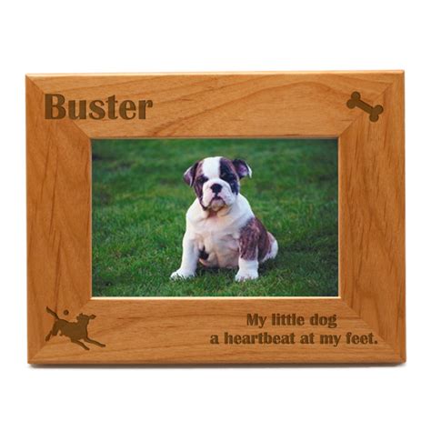 Personalized Dog 4x6 Wood Photo Frame Engraved Dog Picture Frame