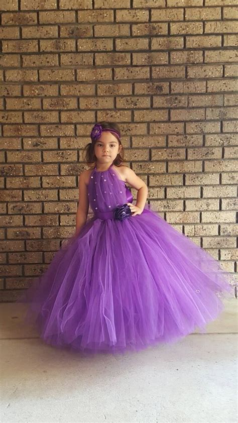 Purple With Rhinestone Flower Girl Tutu Dress Purple Tutu Etsy