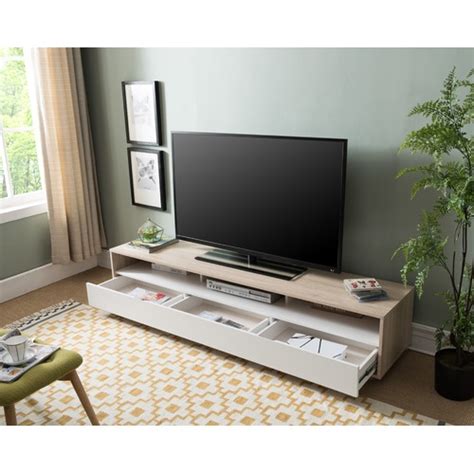 A low entertainment unit with 2 doors and 2 shelves, ideal for a tv and games consoles. KD Furniture 180cm Lowline Modern Entertainment Unit ...