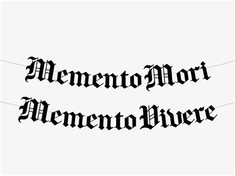 Memento Mori Memento Vivere Old English Gothic Banner Etsy Uk Cursive