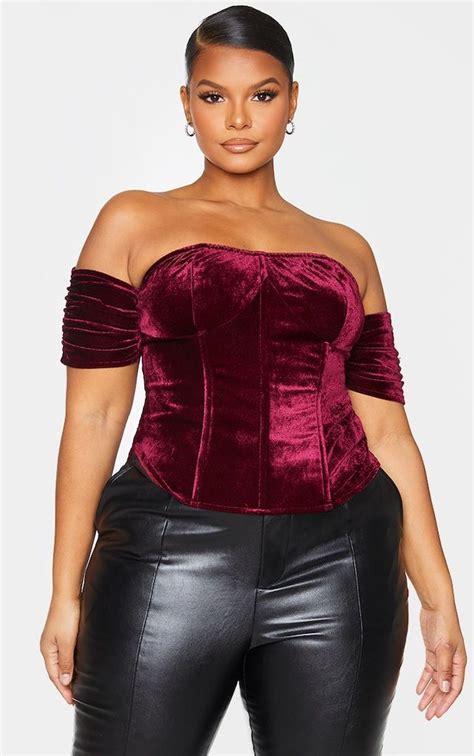 Plt Plus New In Prettylittlething Usa Lace Top Outfits Velvet