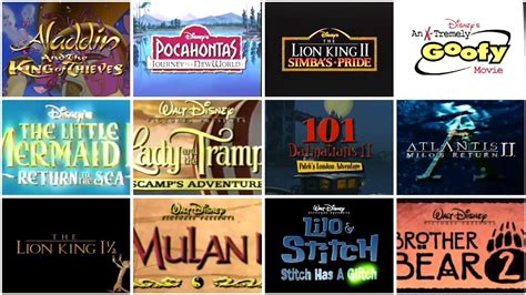 Disney Animated Direct To Video Sequels Trailer Logos 1994 2008