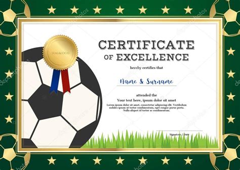 Imágenes Plantilla De Diplomas De Futbol Certificado De Plantilla De