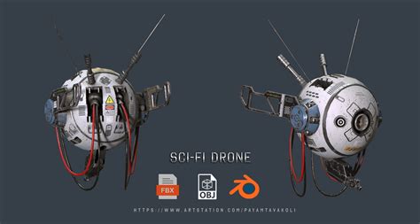 artstation sci fi drone game assets