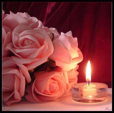 Roses And Candle Romantic Candles Candles Good Night Sweet Dreams