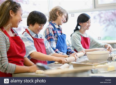 Middle School Student In Home Economics Class Stock Photo Alamy