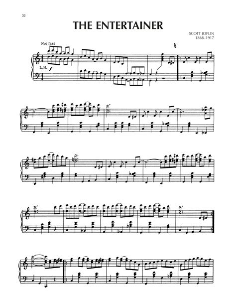 The Entertainer Sheet Music Scott Joplin Piano Solo