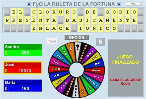 ¡juegos juegos educativos en línea y mucho más! Ejemplo de utilización del juego "La ruleta de la fortuna ...