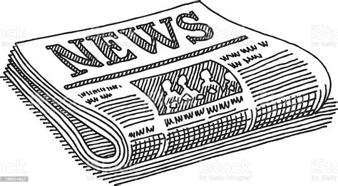 Newspaper Drawing Stock Illustration Download Image Now
