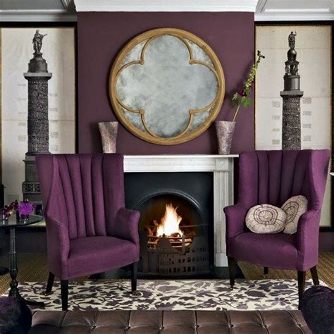 Living Room With Purple Chairs And Wall Accent Purple Living Room