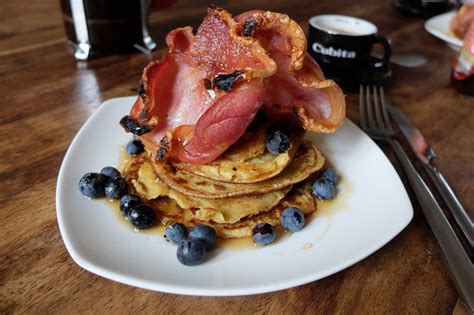 Gram (Chickpea) Flour American Style Pancakes - Raw Rhubarb - Fit Food