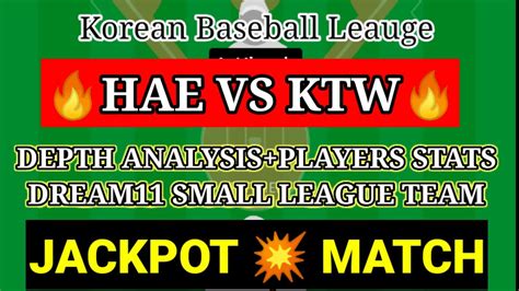 Hae Vs Ktw Dream11 Team Hae Vs Ktw Korean Baseball League Match Today