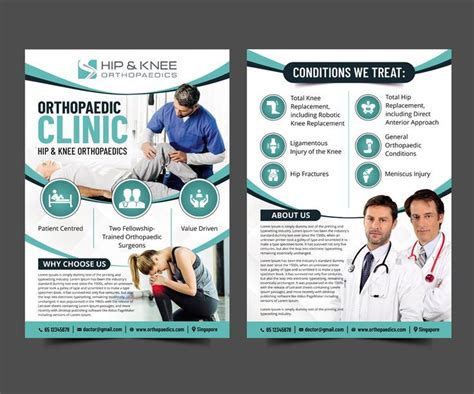 Orthopaedic Clinic Flyer Design Hip Fracture Knee Replacement